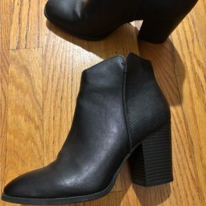 Sun + Stone Black Heeled Boots